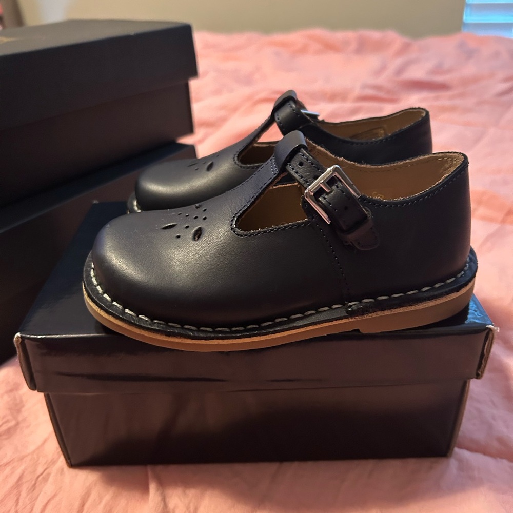Polo by Ralph Lauren Navy Blue School T Strap Leather